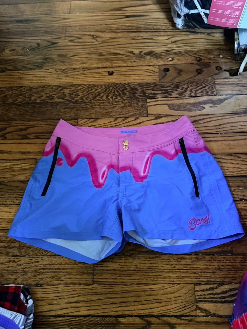 BANG Miami You Melt Me Flex Beach Swim Shorts Men’s Size Medium Pink Blue